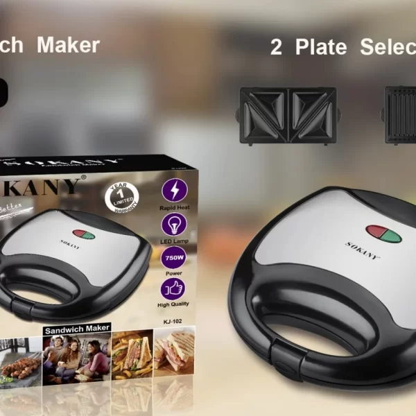 صانع سندوتشات كهربائي بقدرة 750 وات 750.0 W KJ-102 أسود