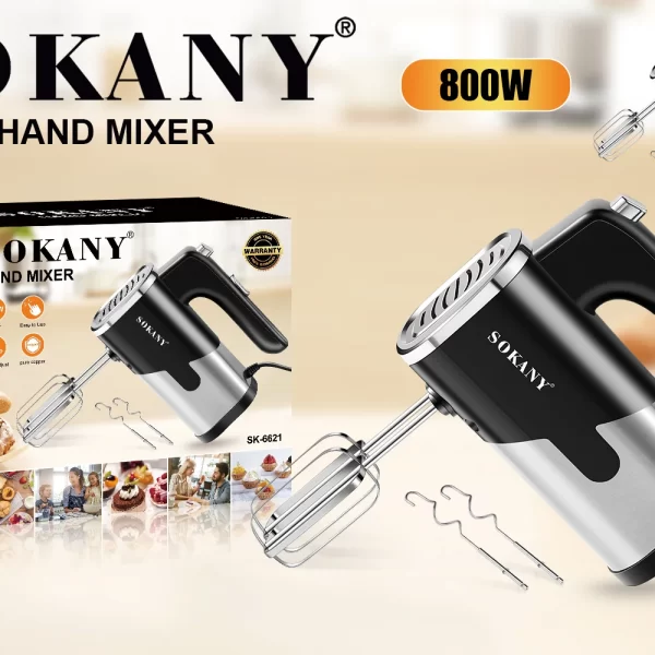 خلاط يدوي 800 وات Sk-6621 بـ5 سرعات من سوكاني