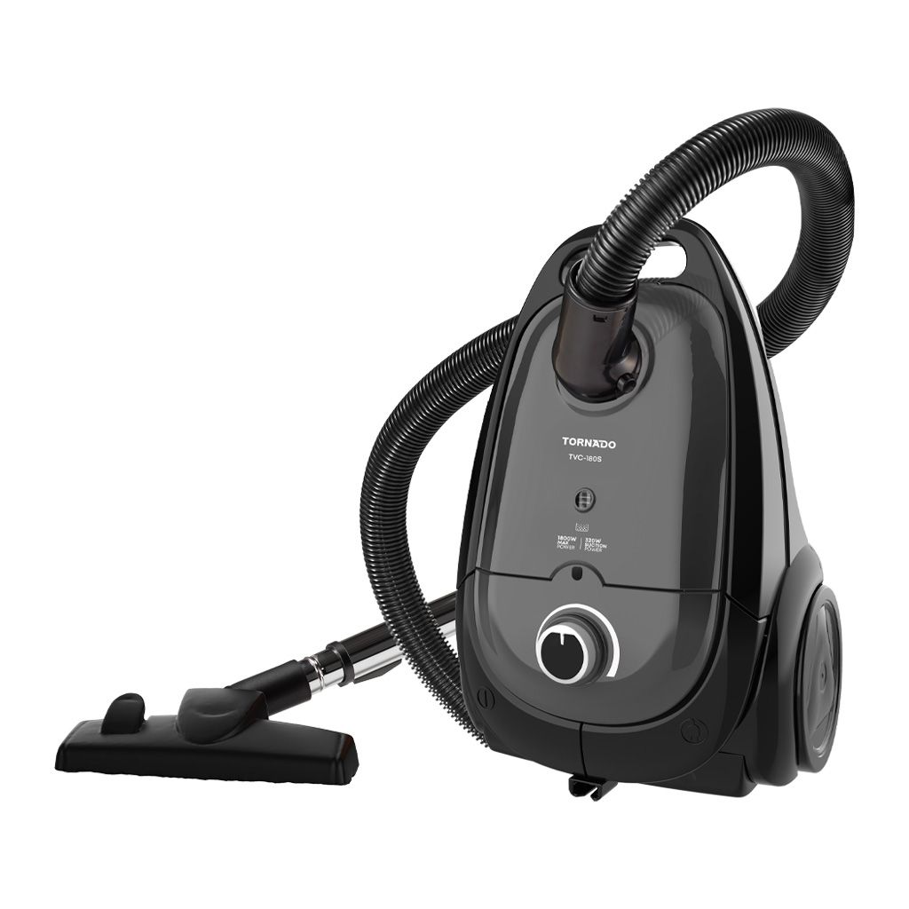 مكنسة تورنيدو 1800وات SG مكنسة كهربائية تورنيدو 1800 وات فلتر مضاد للبكتيريا رمادي × أسود TVC-180SG - الصورة 1