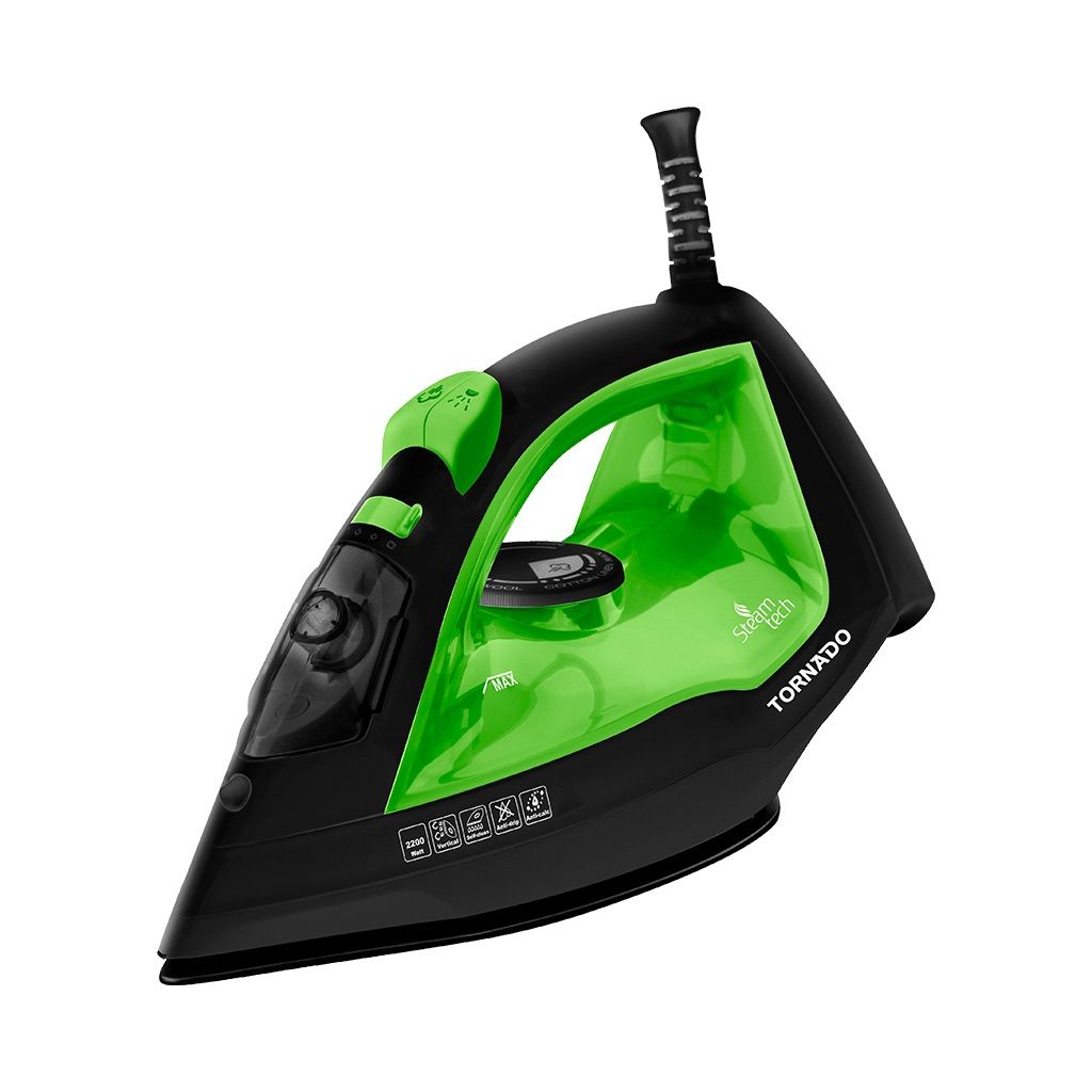 tornado-steam-iron-2200-watt-ceramic-soleplate-dark-blue-green-tst-2200nc-green_2 مكواة بخار تورنيدو 2200 وات قاعدة سيراميك - الصورة 1